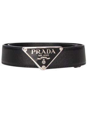 Prada Pink Tan Canvas Leather Belt Size 90/36 Made In Italy Silver Buckle 1C3150 Prada canvas belt - Gem main image 3